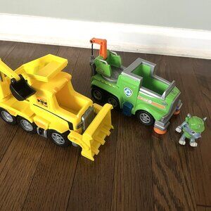 Paw Patrol Set of 2 Vehicles: Rocky's Recycling Truck & Rubble Bulldozer